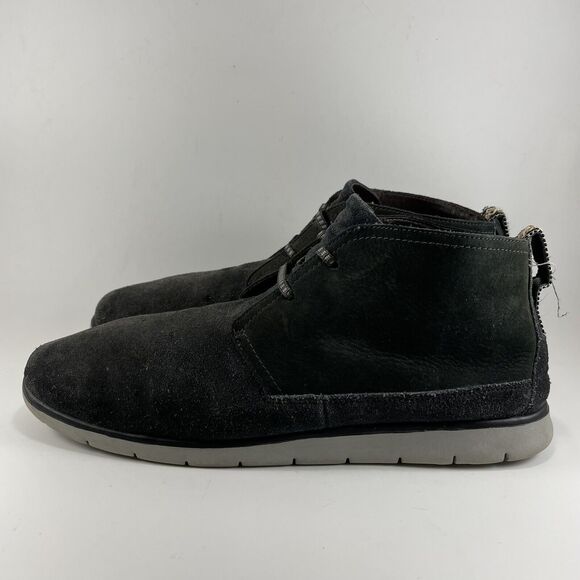 UGG Freamon Waterproof Blue Leather Black Lace Up Ankle Boots Mens Size 13 - Picture 9 of 10